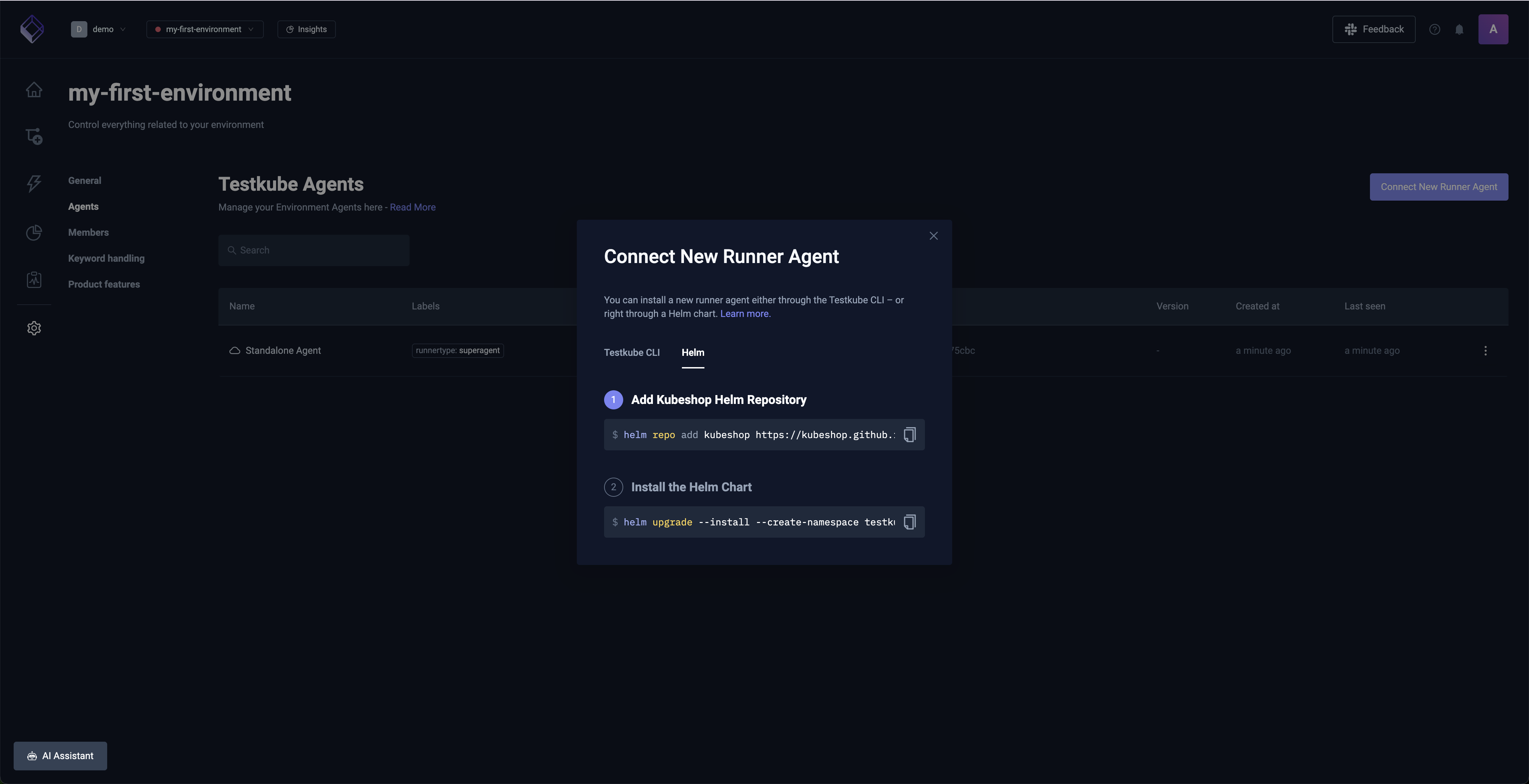 Create self-registering Agent UI