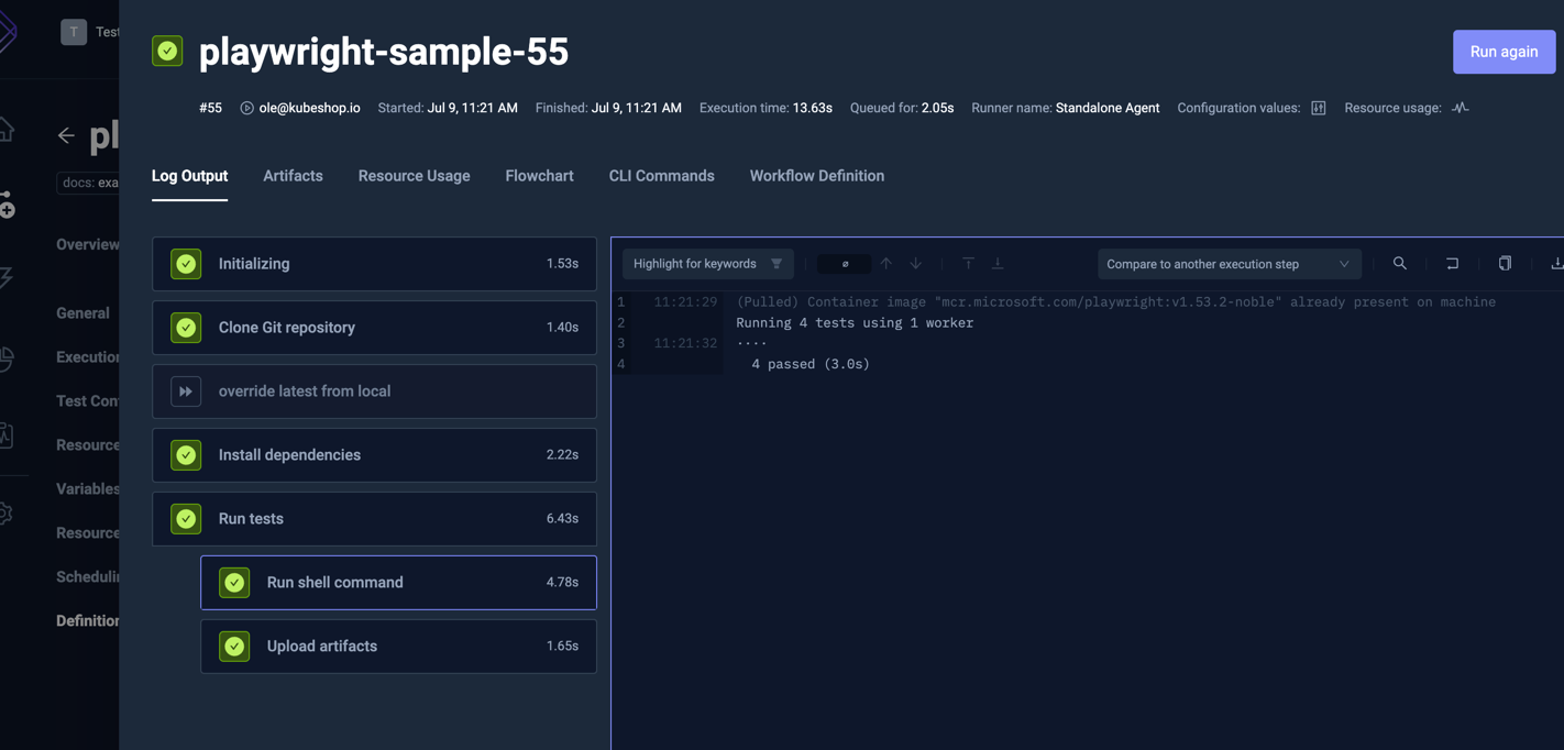 Local Development Normal Execution logs